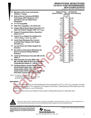 SN74ALVTH16244DLR datasheet  